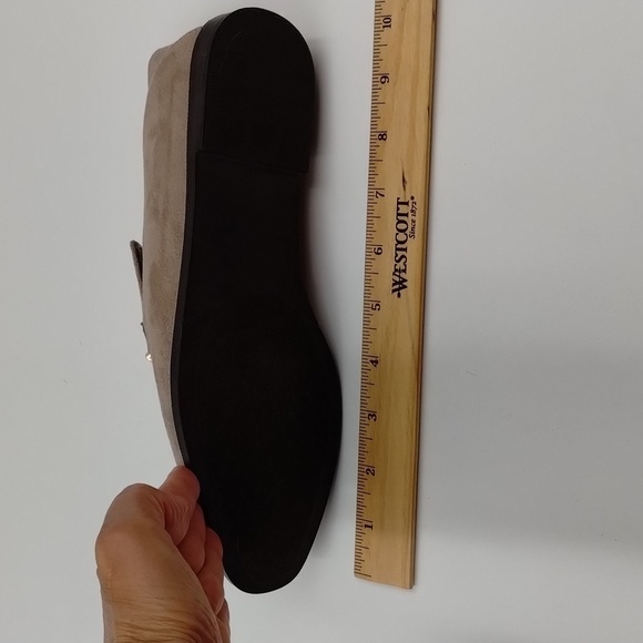 Vintage Havana mules slip on 7 faux suede gold accent loafer flats beige - Picture 9 of 9